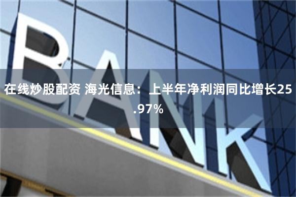 在线炒股配资 海光信息：上半年净利润同比增长25.97%