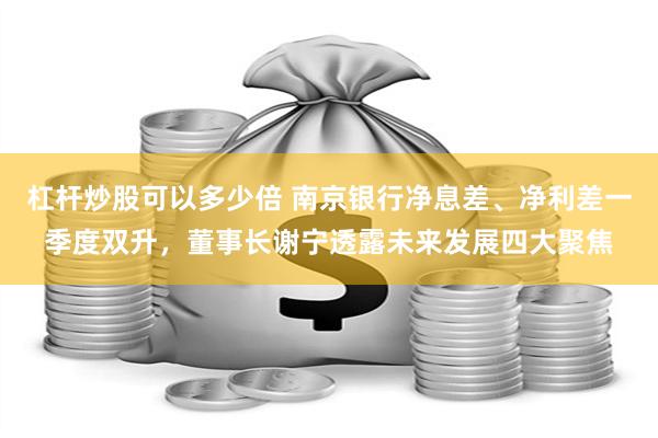 杠杆炒股可以多少倍 南京银行净息差、净利差一季度双升，董事长谢宁透露未来发展四大聚焦