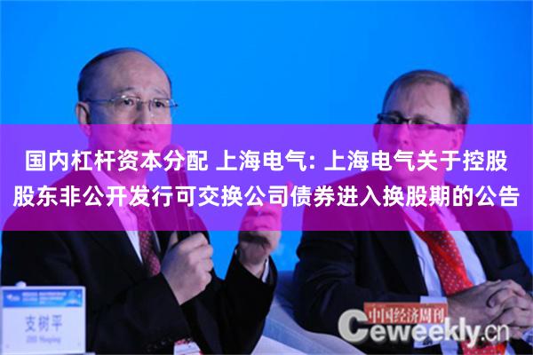 国内杠杆资本分配 上海电气: 上海电气关于控股股东非公开发行可交换公司债券进入换股期的公告