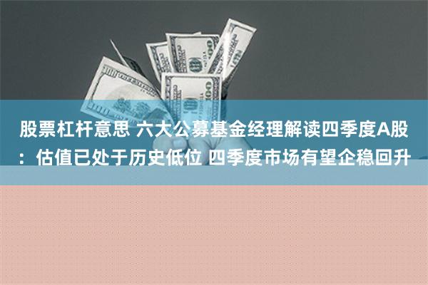 股票杠杆意思 六大公募基金经理解读四季度A股：估值已处于历史低位 四季度市场有望企稳回升