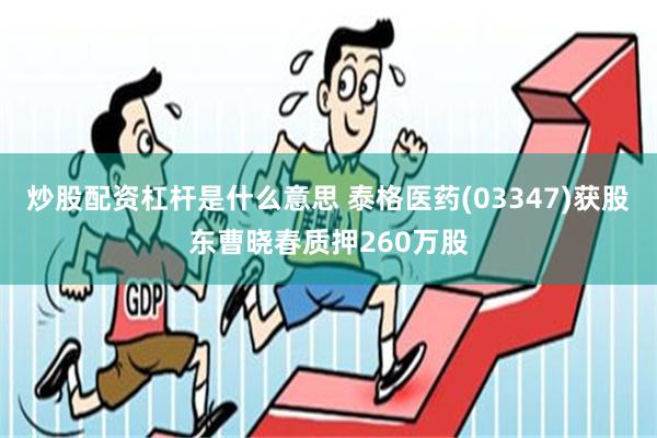 炒股配资杠杆是什么意思 泰格医药(03347)获股东曹晓春质押260万股