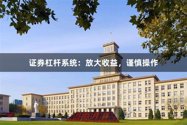证券杠杆系统：放大收益，谨慎操作