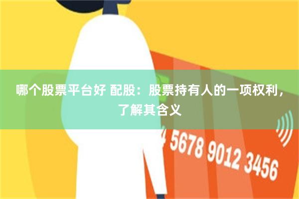 哪个股票平台好 配股：股票持有人的一项权利，了解其含义