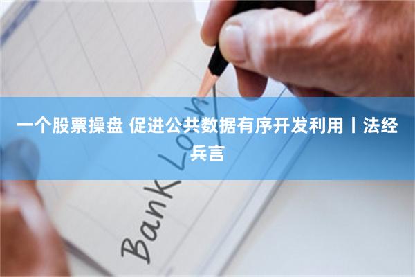 一个股票操盘 促进公共数据有序开发利用丨法经兵言