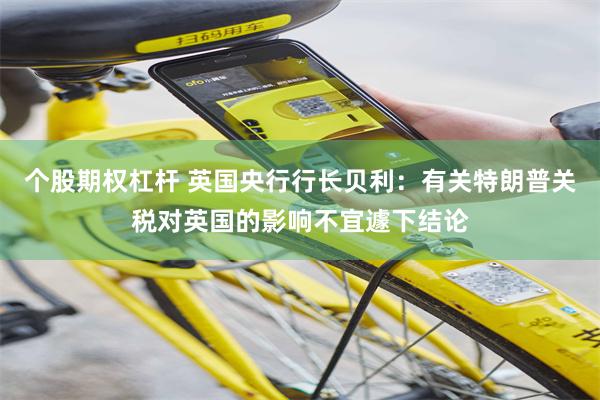个股期权杠杆 英国央行行长贝利：有关特朗普关税对英国的影响不宜遽下结论
