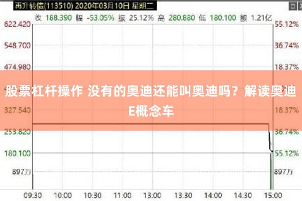股票杠杆操作 没有的奥迪还能叫奥迪吗？解读奥迪E概念车