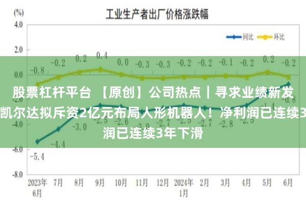 股票杠杆平台 【原创】公司热点｜寻求业绩新发力点？凯尔达拟斥资2亿元布局人形机器人！净利润已连续3年下滑