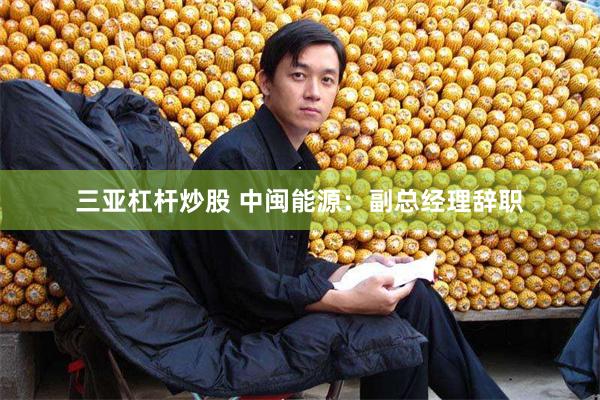 三亚杠杆炒股 中闽能源：副总经理辞职