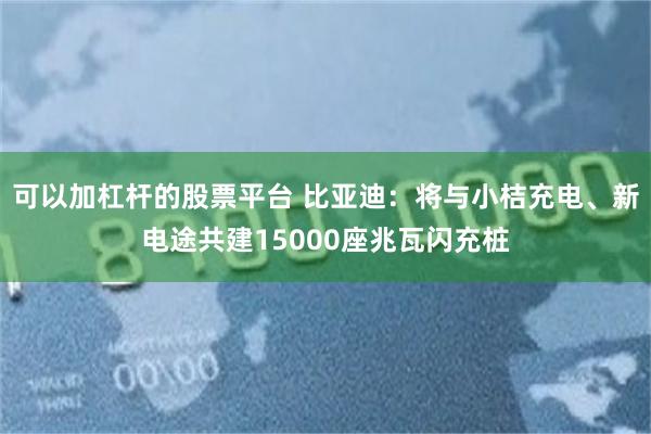 可以加杠杆的股票平台 比亚迪：将与小桔充电、新电途共建15000座兆瓦闪充桩
