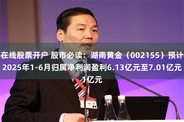 在线股票开户 股市必读：湖南黄金（002155）预计2025年1-6月归属净利润盈利6.13亿元至7.01亿元