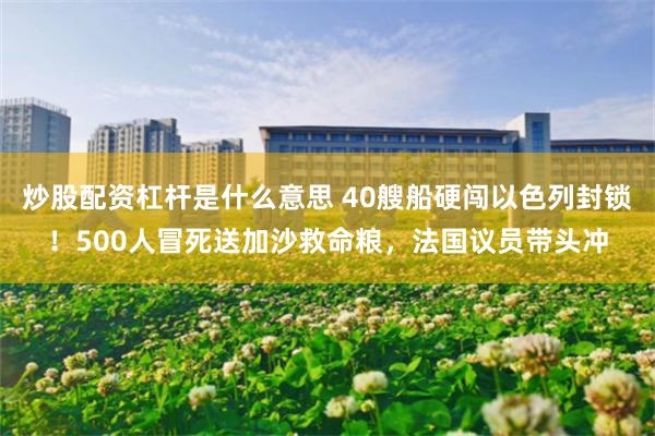 炒股配资杠杆是什么意思 40艘船硬闯以色列封锁！500人冒死送加沙救命粮，法国议员带头冲