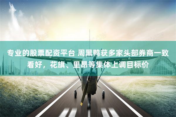 专业的股票配资平台 周黑鸭获多家头部券商一致看好，花旗、里昂等集体上调目标价