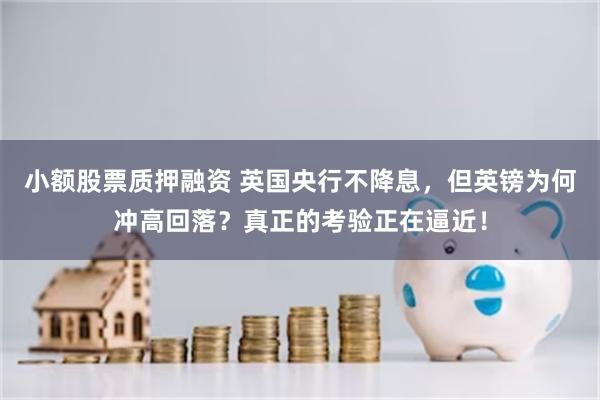 小额股票质押融资 英国央行不降息，但英镑为何冲高回落？真正的考验正在逼近！